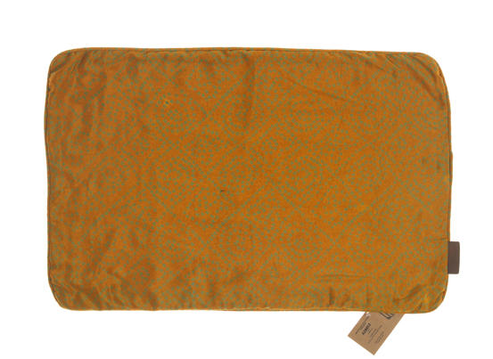 Silk pillowcase 60x40 cm in warm orange with fine geometric dotted pattern and oriental boho look, Indian sari pillowcase.
