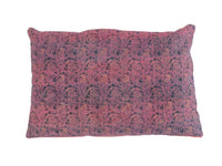 Colorful upcycled sari pillowcase 60x40 with boho bohemian check in turquoise, blue, purple and pink shades - Indian/vintage sari pillow look