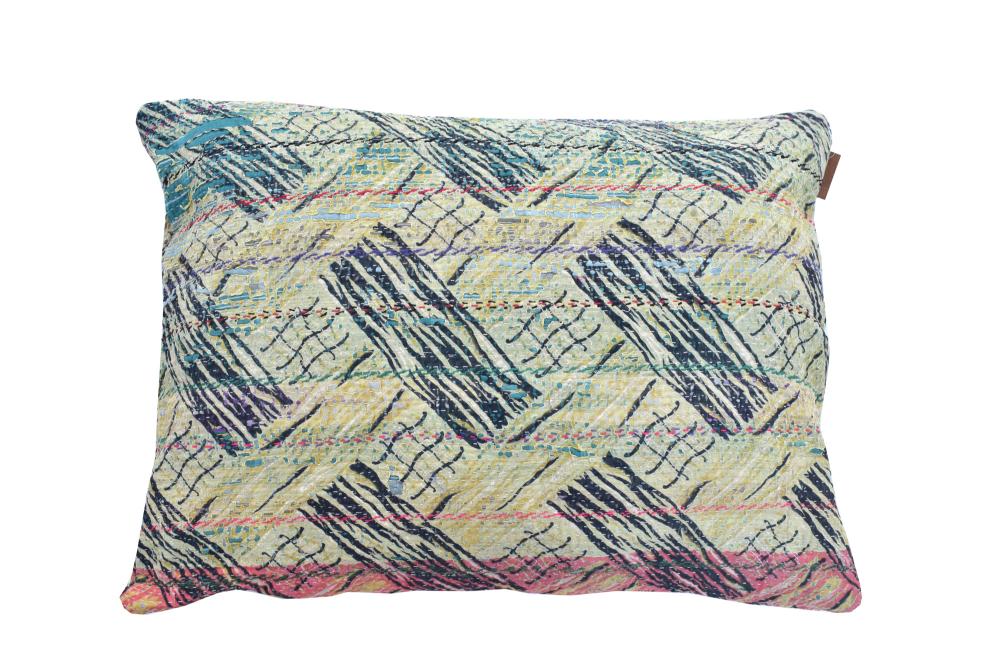 Sari pillowcase 50x70 in purple with colorful bohemian/boho patterns in yellow and red, unique Indian and vintage sari pillow look